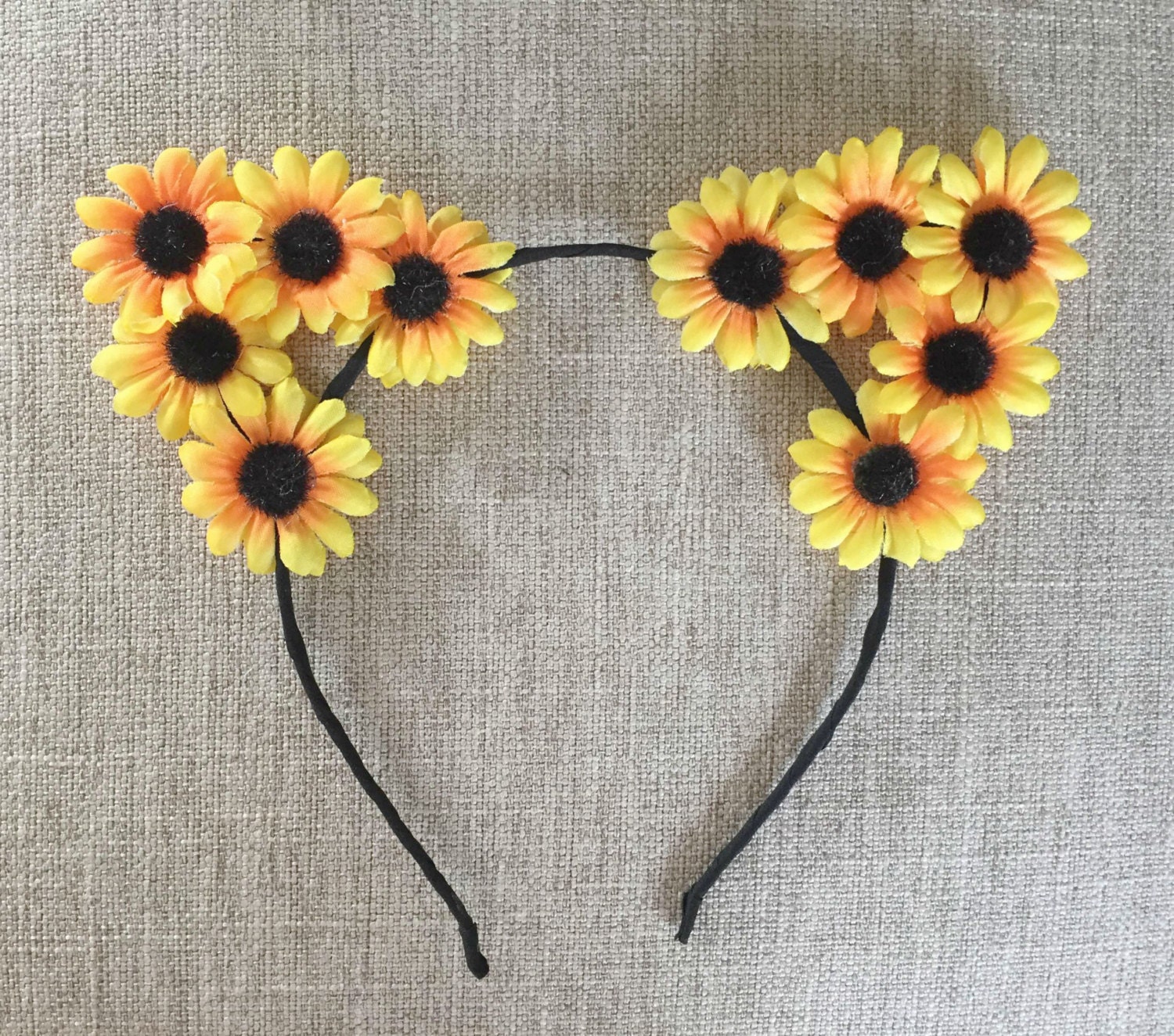 Flower cat ears headband Floral Cat Ears Flower Headband