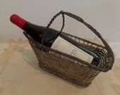 Vintage French Wire Wine Basket Vintage French Wire Wine Basket