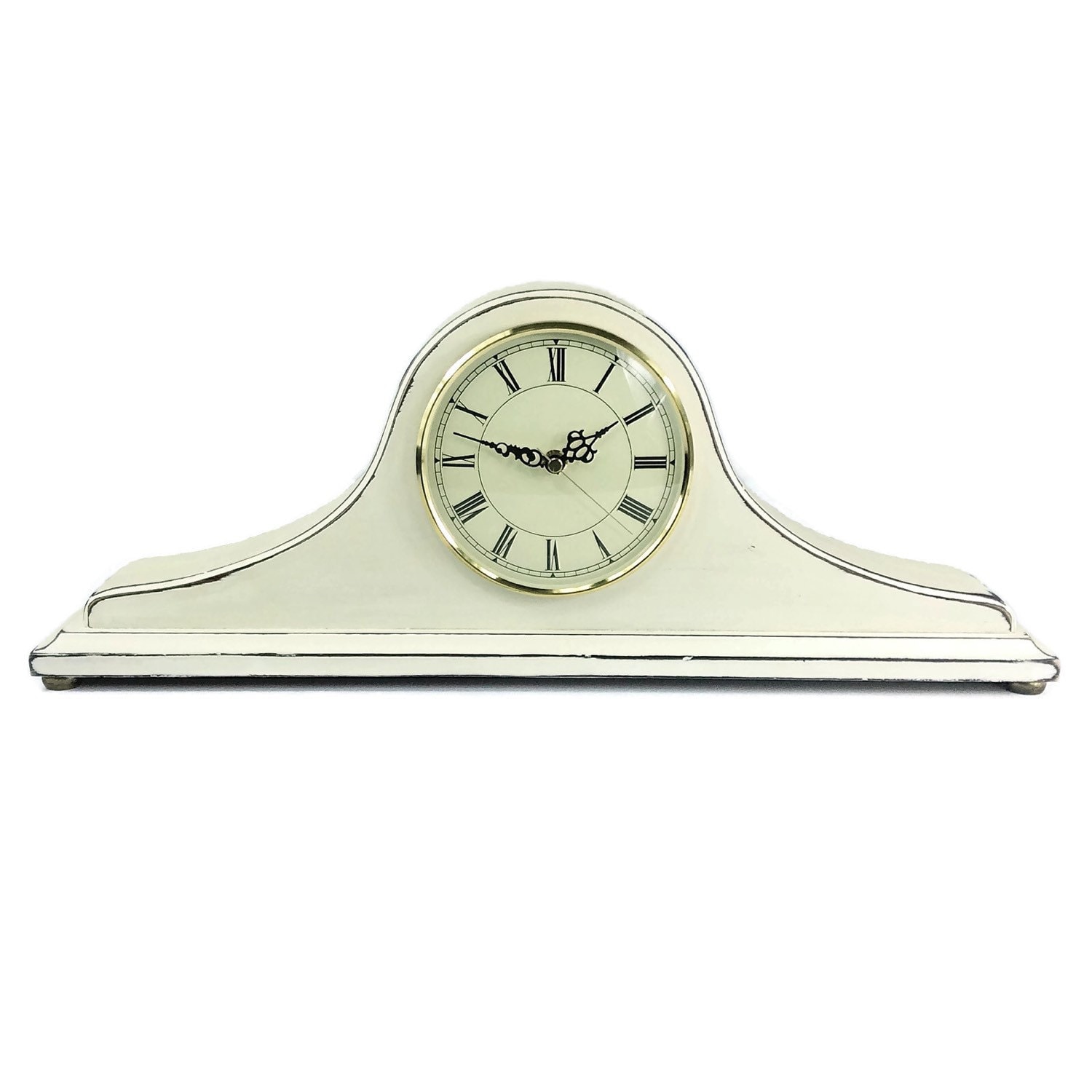 CLOCK Mantle Clock White Desk Clock Chic Timepiece by ShabbyShores