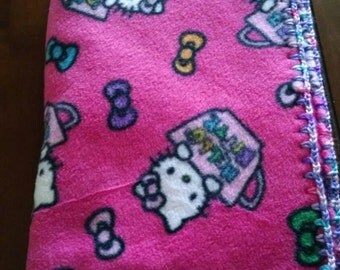 Hello Kitty Toddler Blanket w/ Crochet Edge