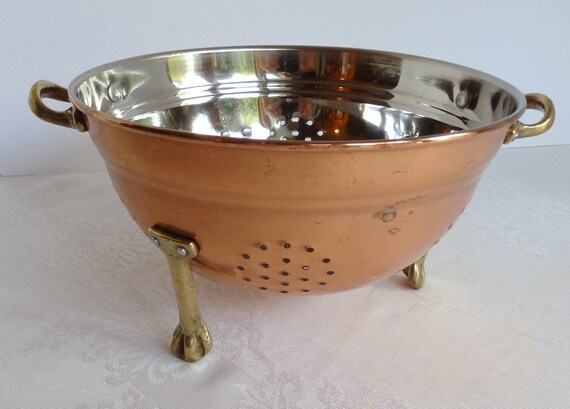 Vintage Copper and Stainless Steel Colander