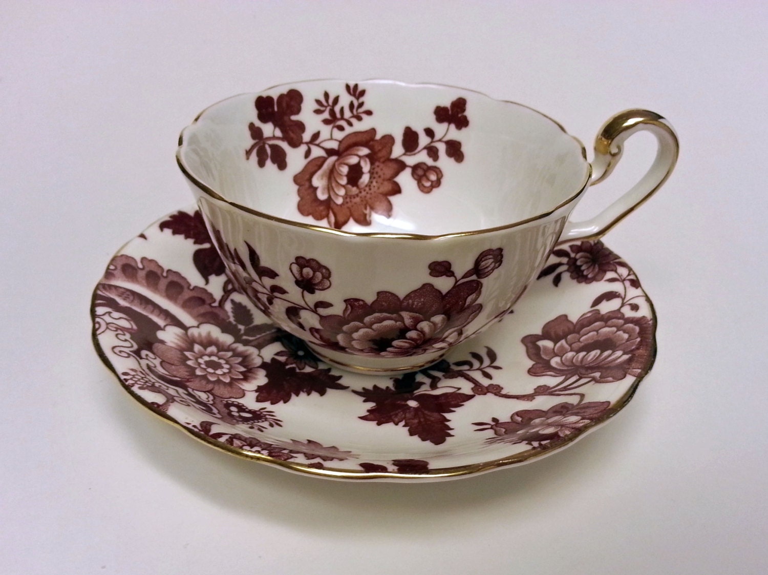 Tea Cup and Saucer Victoria Bone China Mandarin Gold