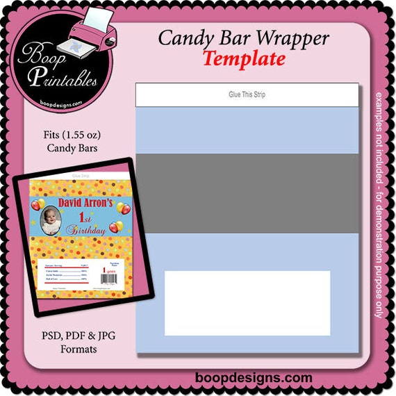 Candy Bar Wrapper Gift or Party Favor TEMPLATE 1.55 oz by