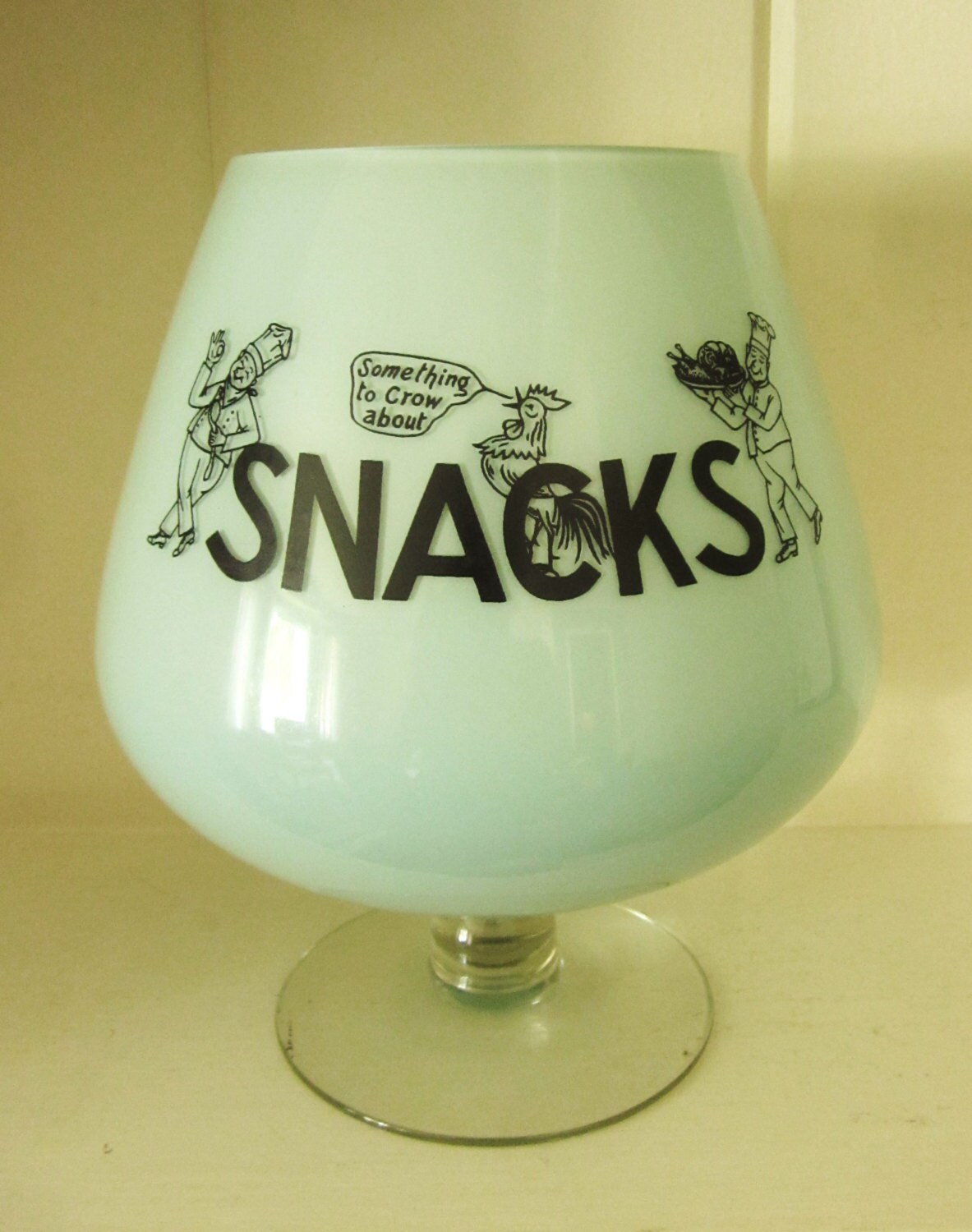 Vintage Minty Green SNACK Brandy Snifter “Bowl” Haute Juice