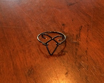 TMI The Mortal Instruments angelic rune black wire ring & **FREE MUG**