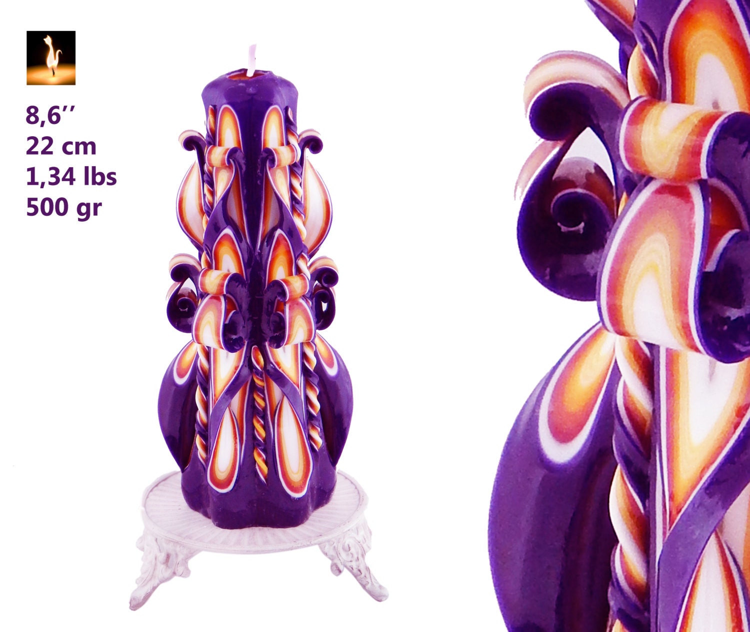 Carved candle Birthday Gift gift for woman unique gift