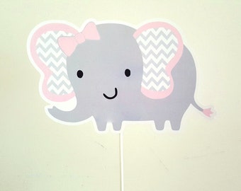 Elephant Cake Topper - Elephant Centerpiece Stick