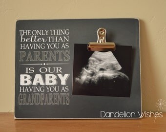 Pregnancy Reveal to Grandparents, Pregnancy Announcement Photo Frame, Gift For New Grandparents {Only Thing Better, Our Baby, Grandparents}