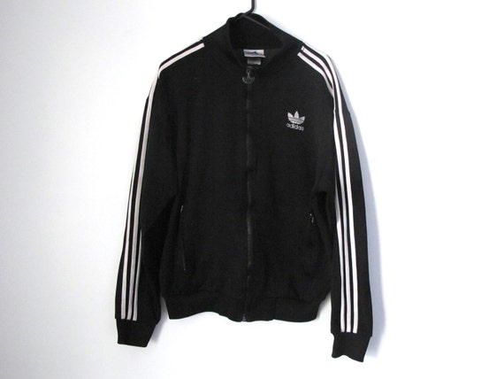 Vintage Adidas Black & White Track Jacket X-Large Sportswear