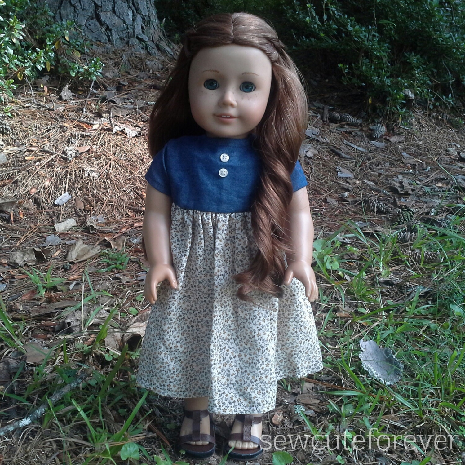 american girl doll vintage and denim dress