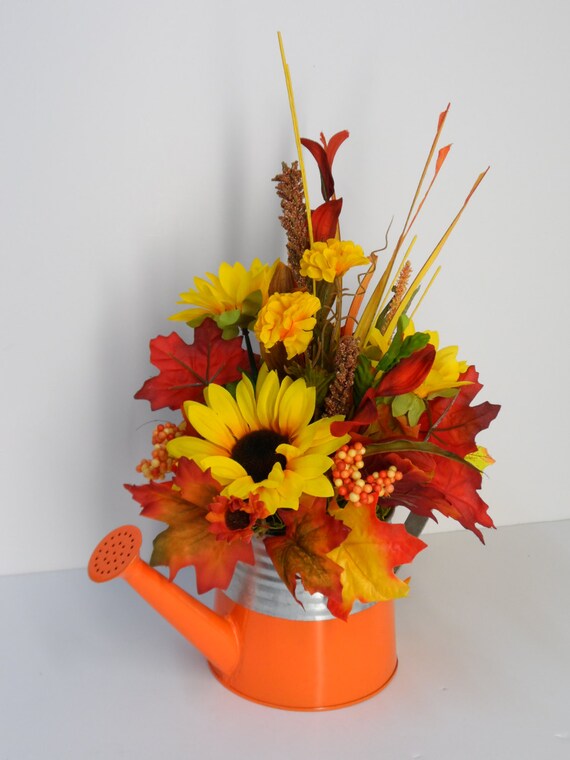 Fall Watering Can Arrangement Watering Can Fall Flower