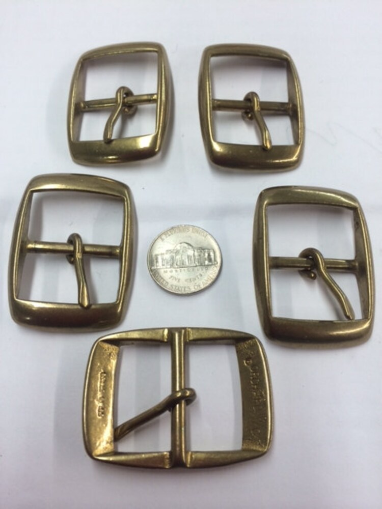 Lot of 5 One Inch Solid Brass Buckles by OrchardMotorcycleInc