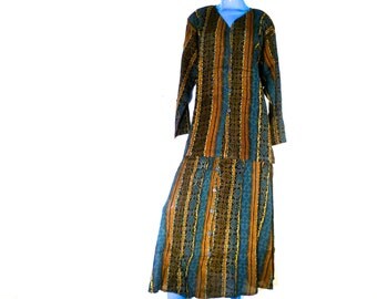 Vintage 80s Blouse and Skirt Set Bohemian Hippie Gypsy