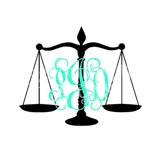 Scales of Justice Decal with Monogram by PaisleyJaydeDesigns