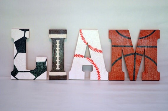 Sports Letters Custom Made / Wood Block / Wall Decor / Wall Sports Letters Custom Made / Wood Block / Wall Decor / Wall