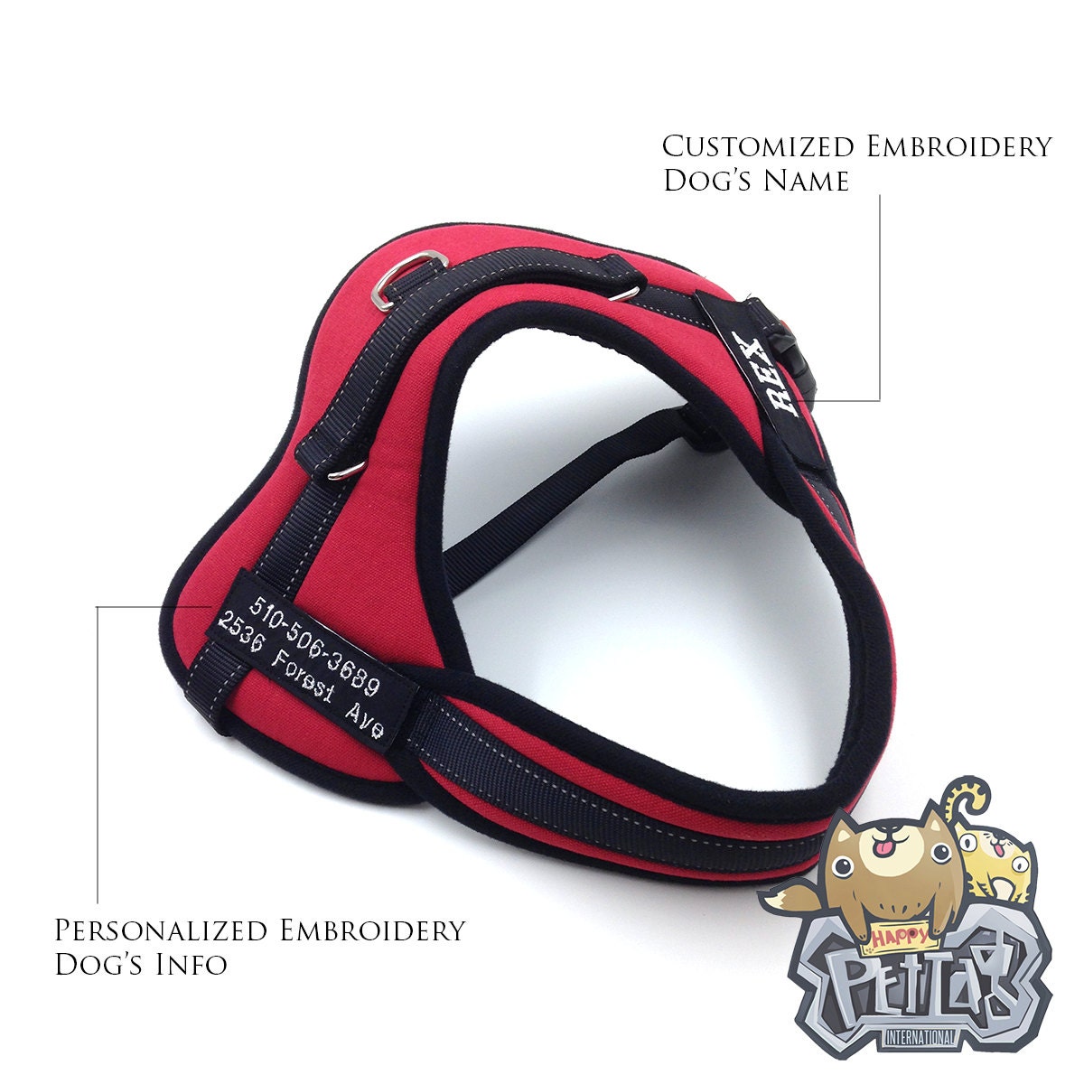 Personalized Dog Harness Happy Pet Harness Dog Harness Step