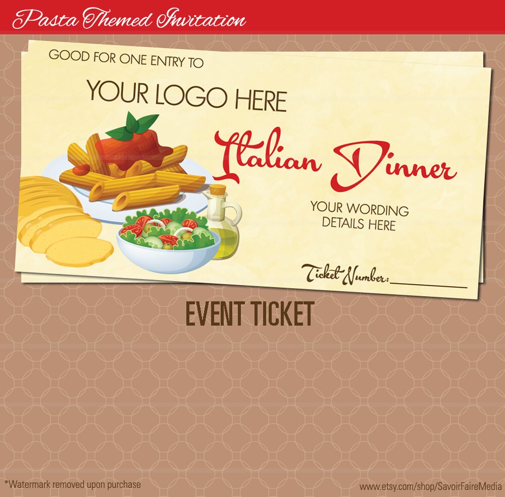 Spaghetti Dinner Flyer Poster / Pasta Italian by sfmprintables