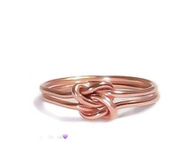 Rose gold promise ring, Double knot ring, love knot ring, bridesmaid ...