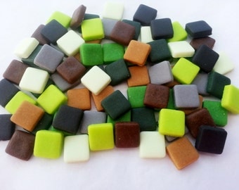 80 MINECRAFT SQUARE PIXELS - handmade Sugar fondant edible cupcake topper decorations 1cm retro gaming
