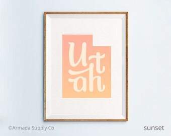 Utah print - Utah poster - Utah wall art - Utah art