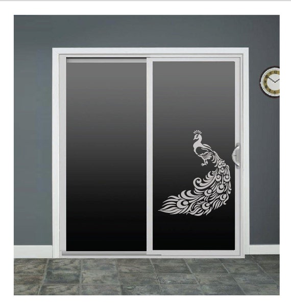 Peacock Birds Glass Door Decals Sliding Door Decal by RoomsByAngie