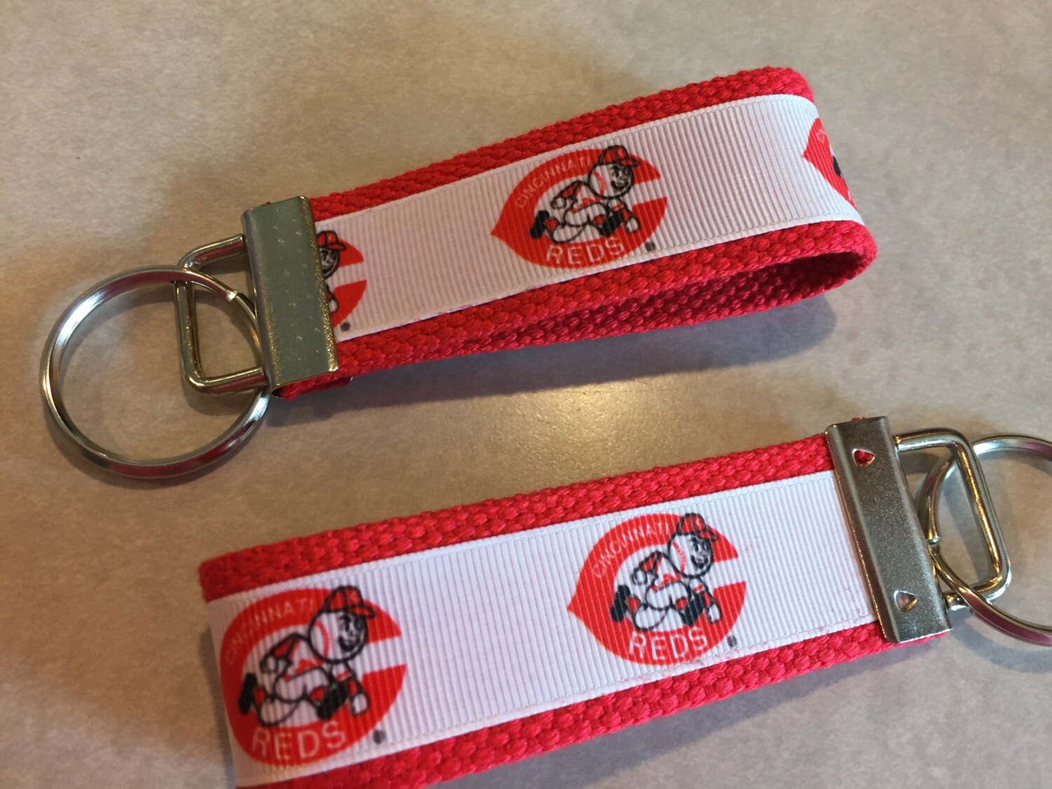 Cincinnati Reds Mini Keychain/Key Fob by thisandthatscraps on Etsy