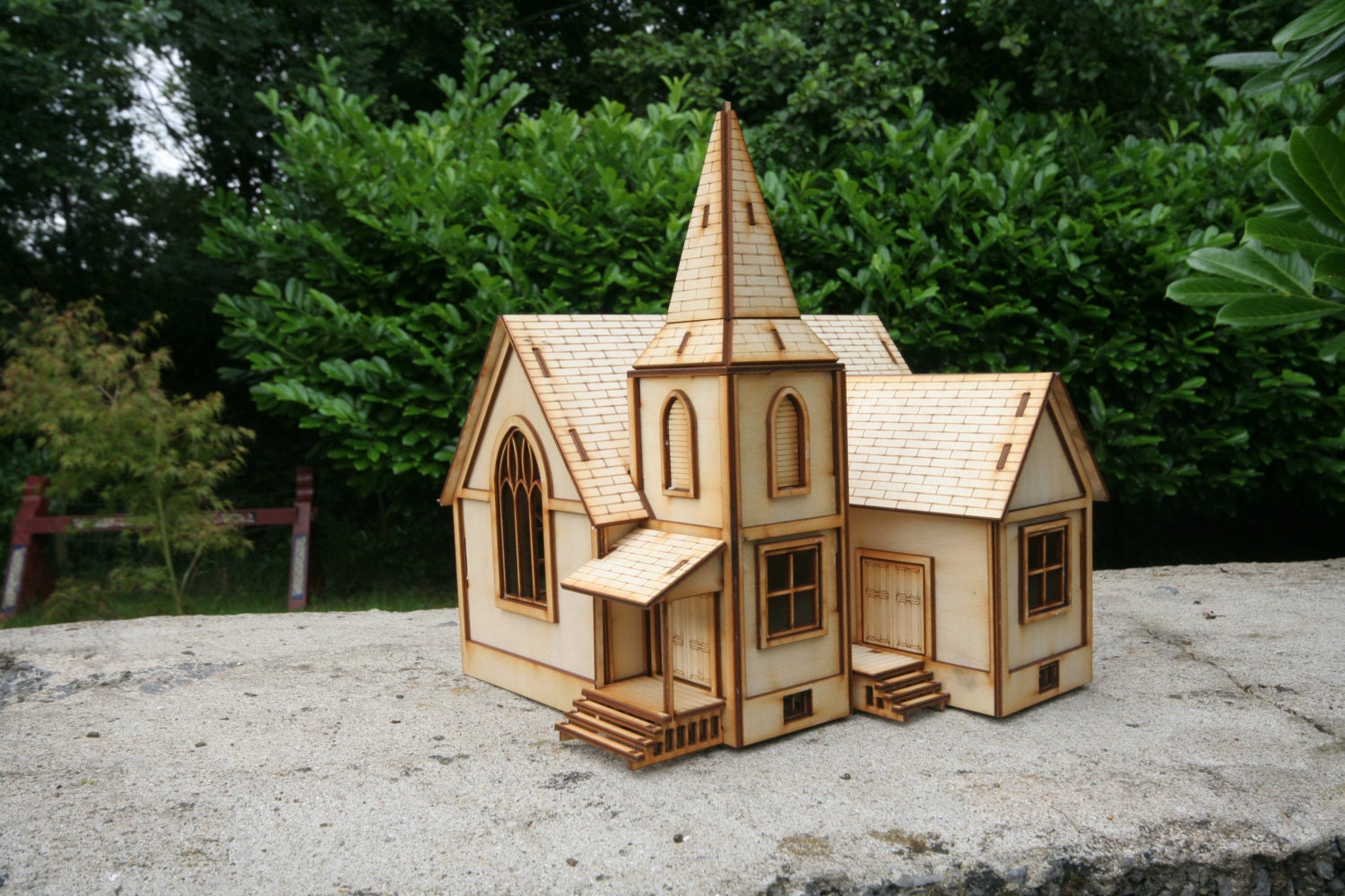 Laser cut American Style Church 3mm Ply wood kit