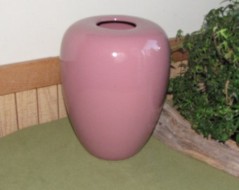 Haeger Pottery Mauve Urn Large Ginger Jar Styled Vase Pink Flower #4435 Haeger Potteries Floor Urns Mid Century Modern Home Decor Potteries