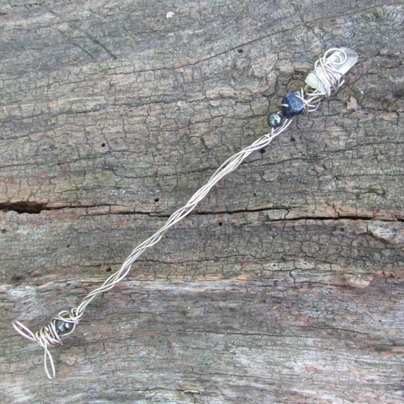 Crystal Wand Quartz Wire Wrapped Healing Wand with Hematite