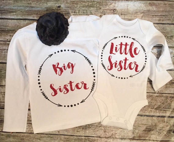 Items similar to Big Sister Little Sister Shirts Girl Shirts Baby Girl ...