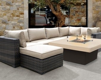 Square Fire pit Table, Optional granite top