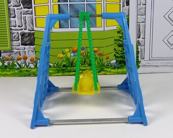 MINIATURE SWING SET, Thomas-Acme, 1940's to 1950's Hard Plastic, Vintage Dollhouse, Toy