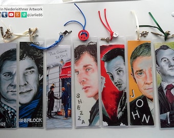 Sherlock Bookmarks ~ Benedict Cumberbatch - Martin Freeman - Andrew Scott