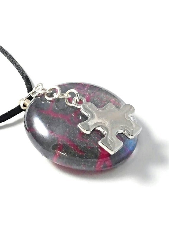 Items similar to Autism jewelry, Autism necklace, puzzle piece necklace