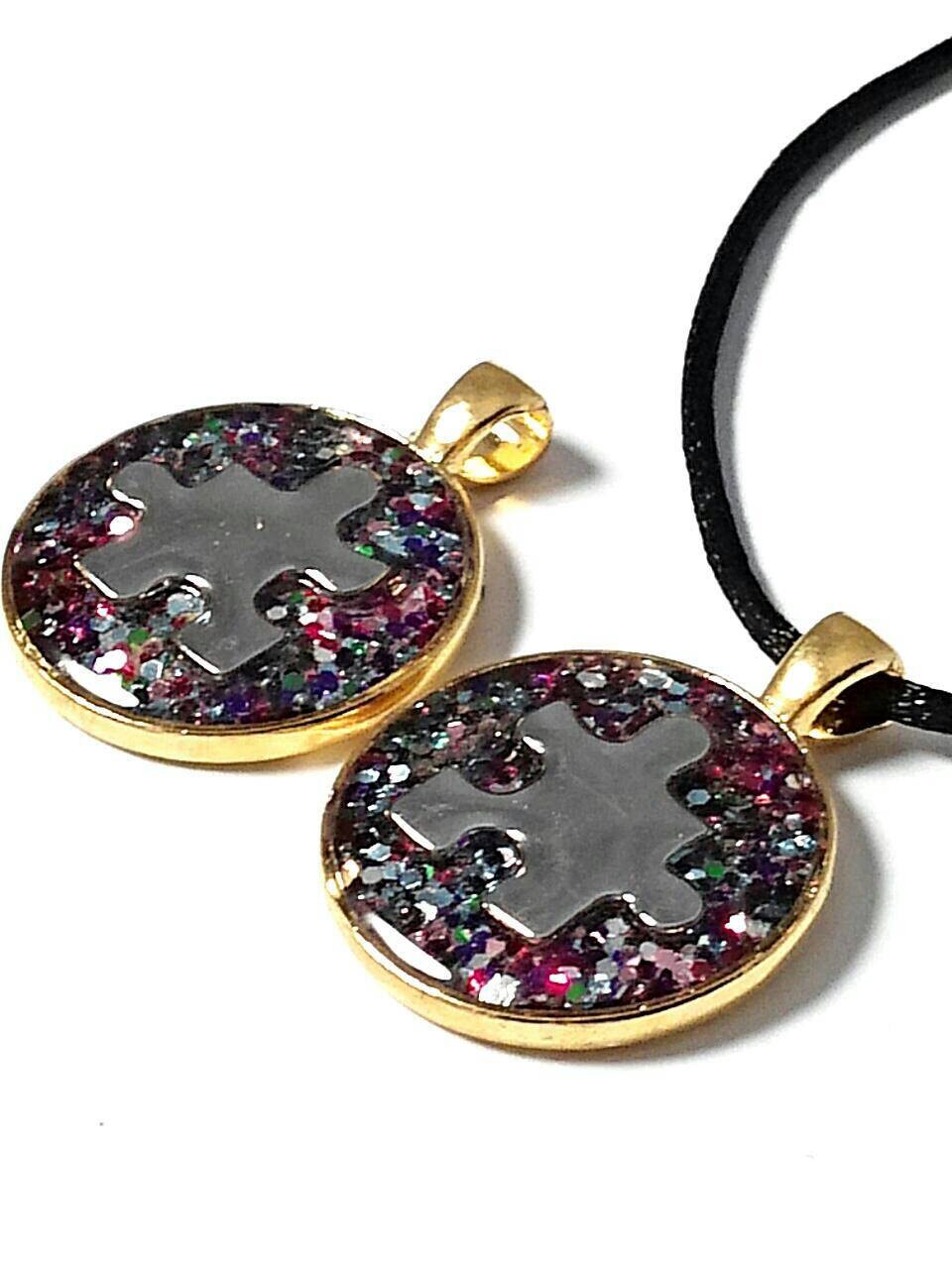 Autism necklace autism jewelry puzzle necklace by GenevasSky