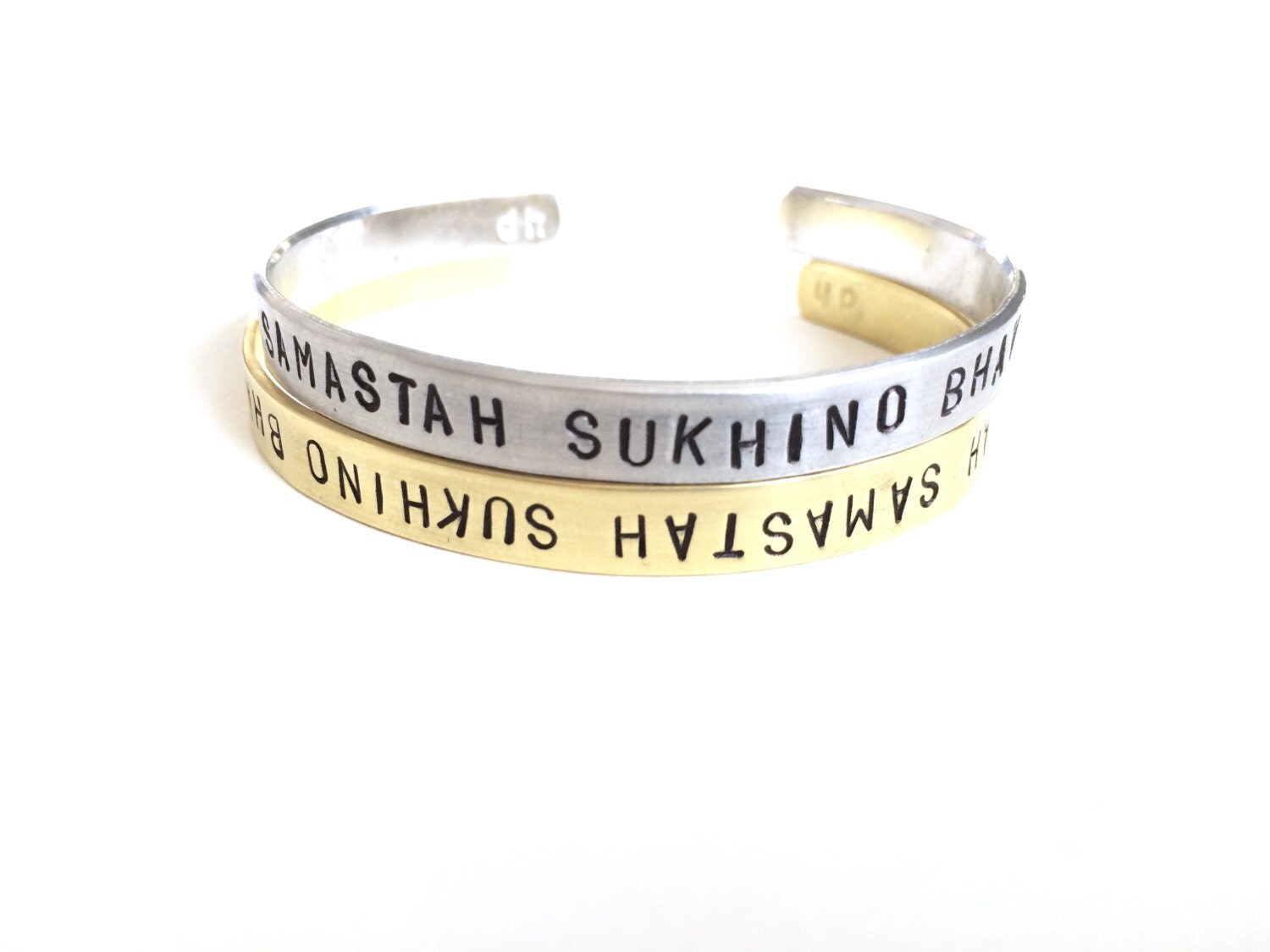 Lokah Samastah Sukhino Bhavantu Cuff. Yoga Jewelry