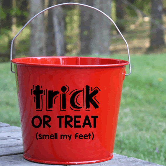 Trick or treat Halloween bucket trick or treat pail by LineLiam