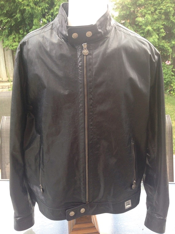 Vintage Authentic Versace Men's Leather Jacket