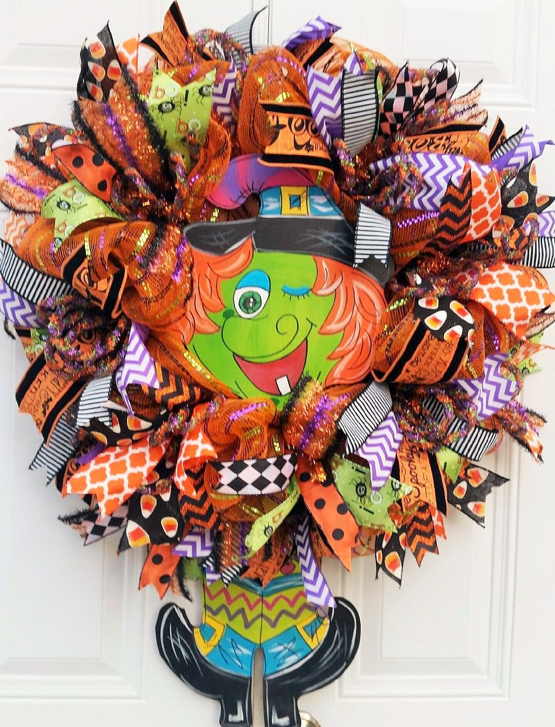 Halloween Witch WreathWitch Door by StudioWhimsybyBabs on Etsy