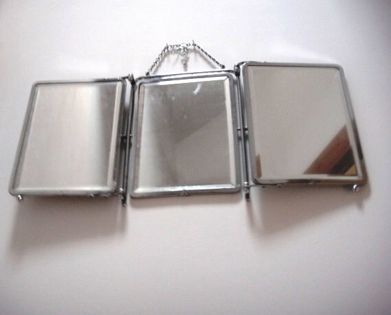 ... mirror vintage barber bathroom -Mirror 1940 Swivel & bevelled mirrors
