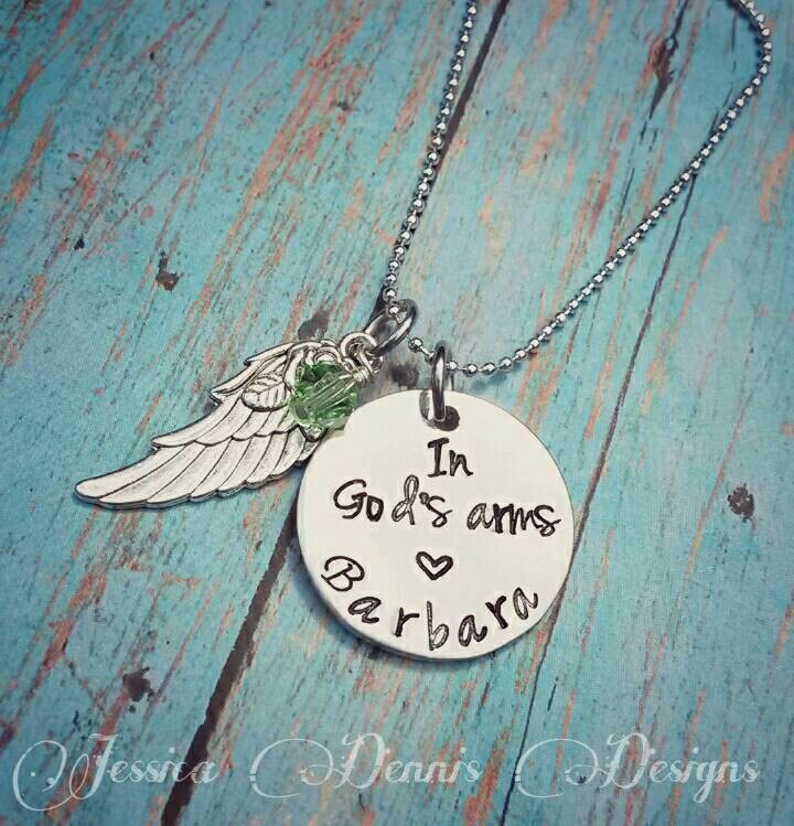 Memorial Keepsake Necklace In God's Arms Child Loss