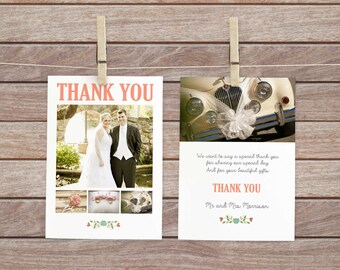 Photo thank you card, wedding thank you note, wedding thank you postcard, thank you notes, digital thank you card, wedding photo postcard