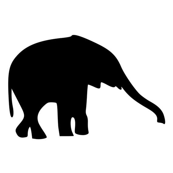 Elephant Holding Out Trunk Die-Cut Decal Car Window Wall