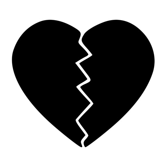 Broken Heart Die-Cut Decal Car Window Wall Bumper Phone Laptop