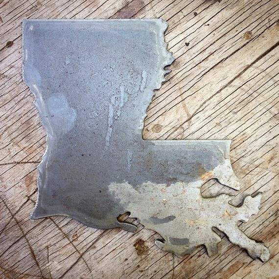 Louisiana State Metal Cut Out Metal Art Handmade Modern