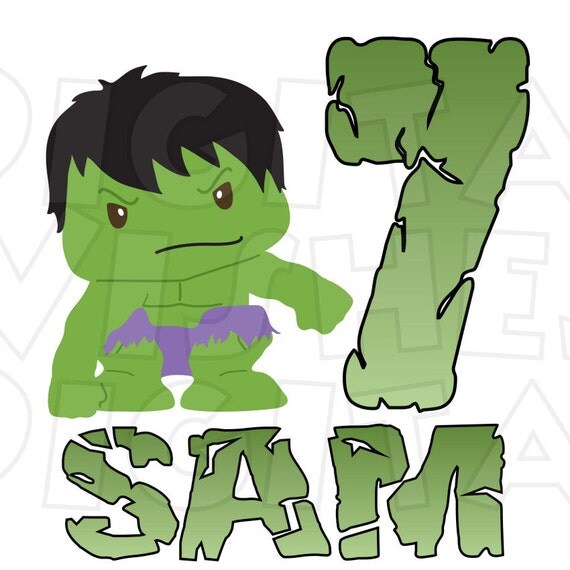 The Incredible Hulk Birthday Image PERSONALIZED name any AGE