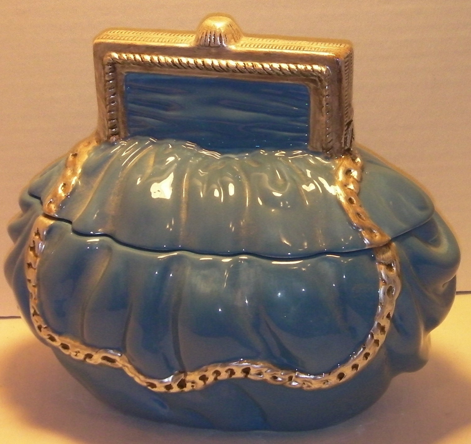 Blue Purse Cookie Jar