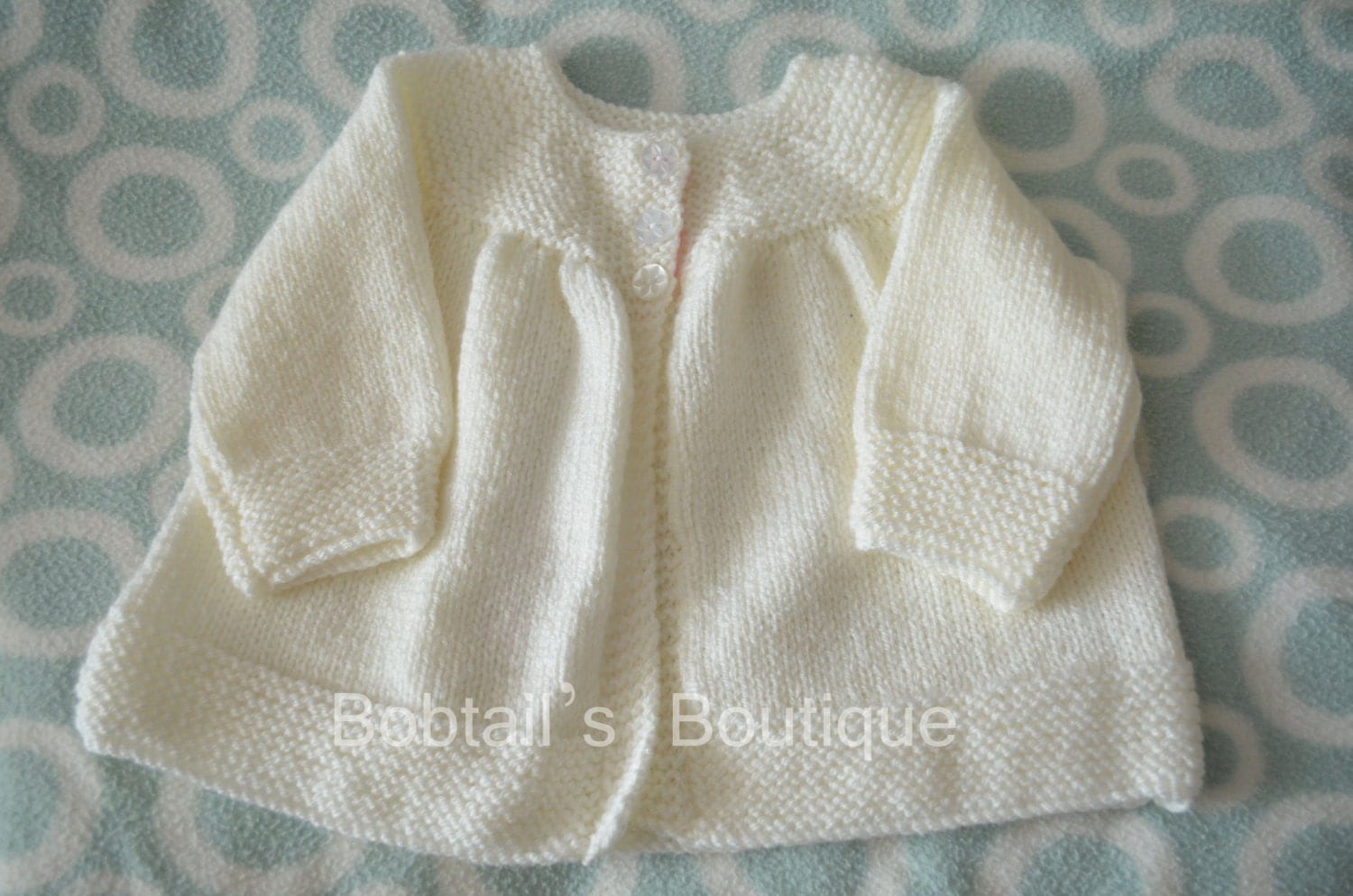 Baby girls cardigan Baby Cream Cardigan Made to Order Round