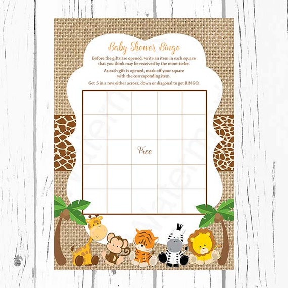 Free Printable Safari Bingo Cards