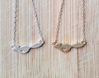 Fox bracelet, fox pendant, animal bracelet, cute bracelet in gold or silver